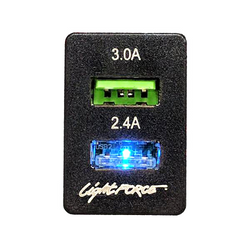 Lightforce dual usb to suit toyota/holden