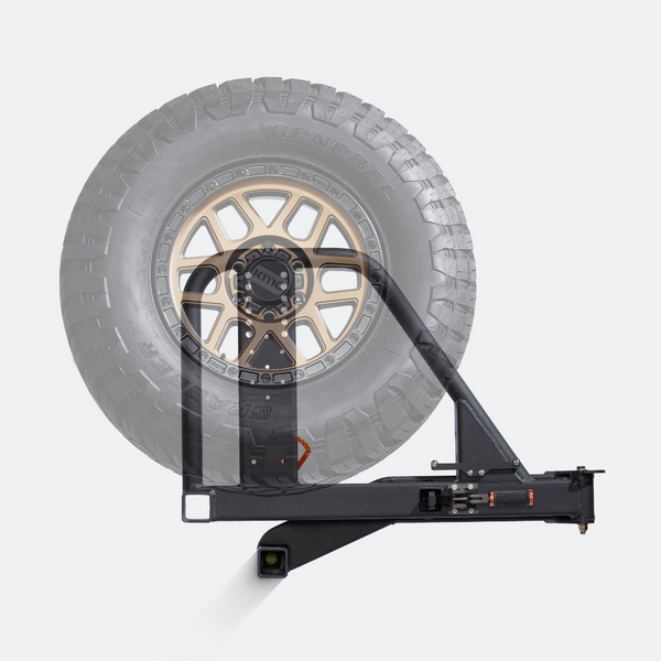 spare tire carrier for bike racks and hitch mounted accessories